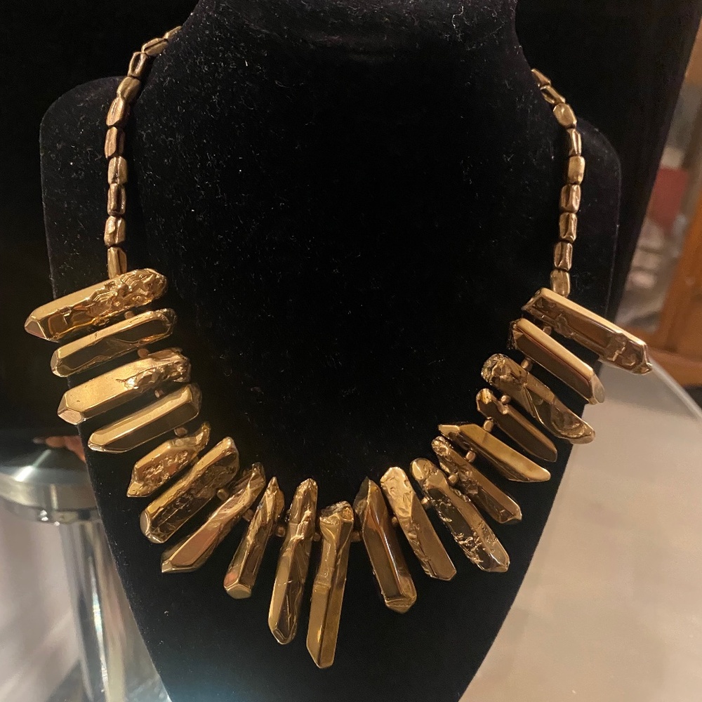 AUREUS & ARGENT bronze necklace in Cleopatra fringe style